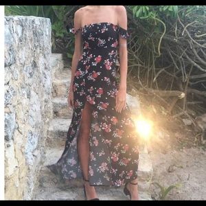 Off the shoulder floral maxi dress